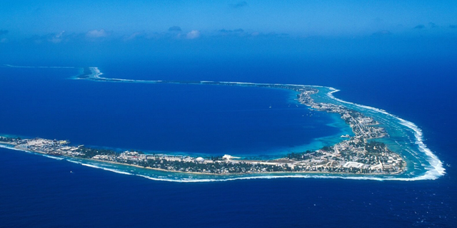 Aerial view of Majuro, Republic of the Marshall Islands